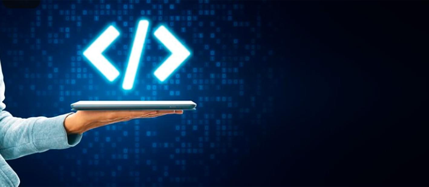 Código de software en pantalla